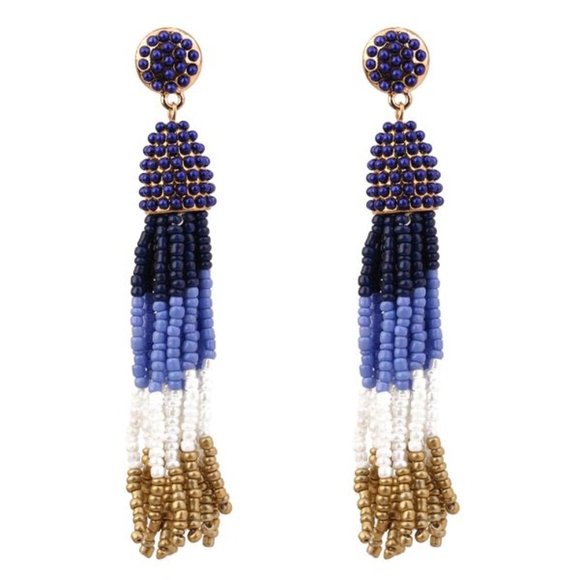 Chalcedony Bead Tassel Earrings - Picture 1 of 1